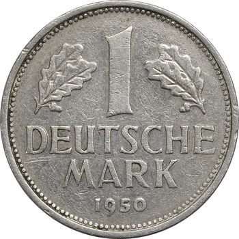 سکه 1 مارک 1950F جمهوری فدرال - EF45 - آلمان
