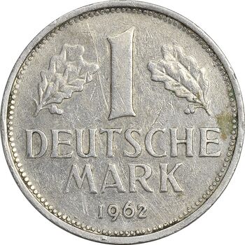 سکه 1 مارک 1962F جمهوری فدرال - EF45 - آلمان
