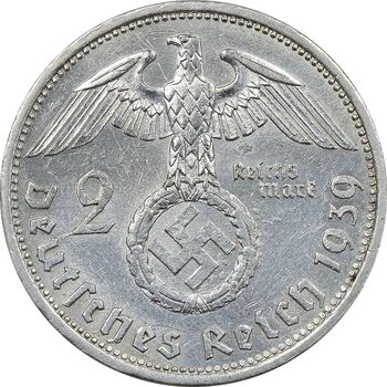 سکه 2 رایش مارک 1939A رایش سوم - MS61 - آلمان