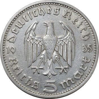 سکه 5 رایش مارک 1935D رایش سوم - EF40 - آلمان