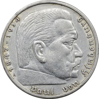 سکه 5 رایش مارک 1936A رایش سوم - AU55 - آلمان