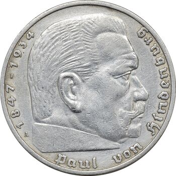 سکه 5 رایش مارک 1936A رایش سوم - EF45 - آلمان
