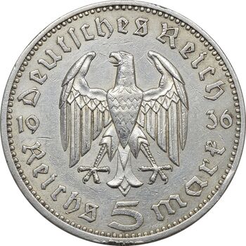 سکه 5 رایش مارک 1936A رایش سوم - EF45 - آلمان