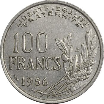 سکه 100 فرانک 1956 جمهوری چهارم - EF45 - فرانسه
