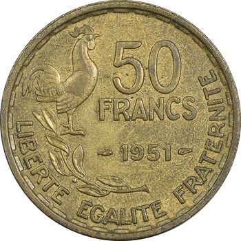 سکه 50 فرانک 1951 جمهوری چهارم - EF45 - فرانسه