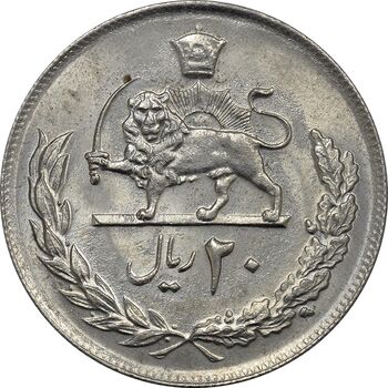سکه 20 ریال 1357 - MS61 - محمد رضا شاه