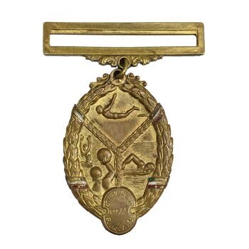 مدال برنز یادبود فدراسیون شنا ایران (طلایی) - EF - محمد رضا شاه