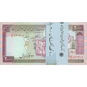 بسته اسکناس 2000 ریال (نمازی - نوربخش) - UNC - جمهوری اسلامی