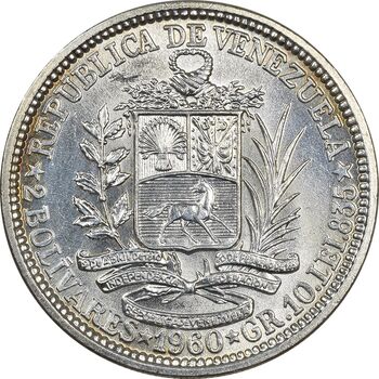 سکه 2 بولیوار 1960 - MS63 - ونزوئلا