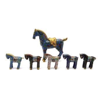 مجسمه های میناکاری طرح اسب آنتیک (6 تایی)