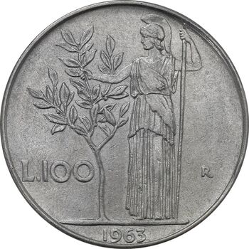 سکه 100 لیره 1963 جمهوری - EF45 - ایتالیا