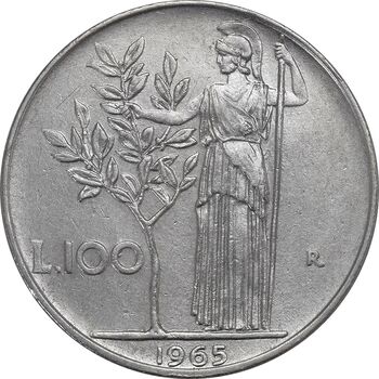 سکه 100 لیره 1965 جمهوری - EF45 - ایتالیا