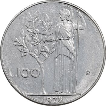 سکه 100 لیره 1978 جمهوری - AU50 - ایتالیا