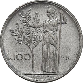 سکه 100 لیره 1992 جمهوری - EF45 - ایتالیا