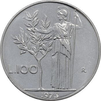 سکه 100 لیره 1975 جمهوری - MS61 - ایتالیا