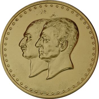 مدال یادبود سایز 40 گرمی بانک ملی (نمونه یک رو) - AU - محمد رضا شاه