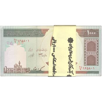 بسته اسکناس 1000 ریال (جعفری - شیبانی) - UNC - جمهوری اسلامی