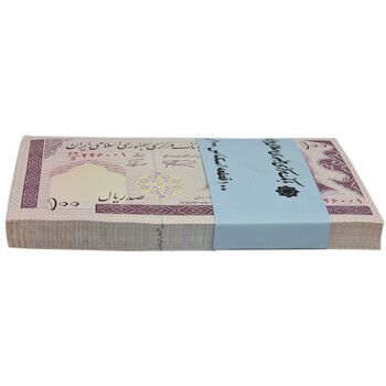 بسته اسکناس 100 ریال (نمازی - نوربخش) شماره بزرگ - UNC - جمهوری اسلامی