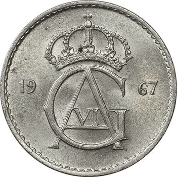 سکه 50 اوره 1967 گوستاو ششم - MS63 - سوئد