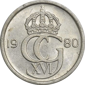 سکه 10 اوره 1980 کارل شانزدهم گوستاو - MS62 - سوئد