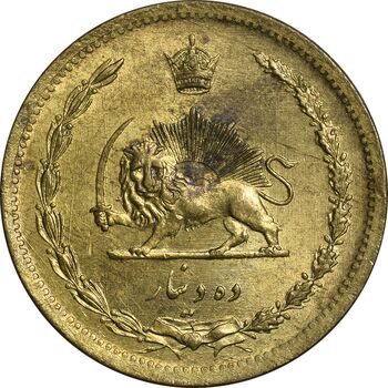 سکه 10 دینار 1319 برنز - MS61 - رضا شاه