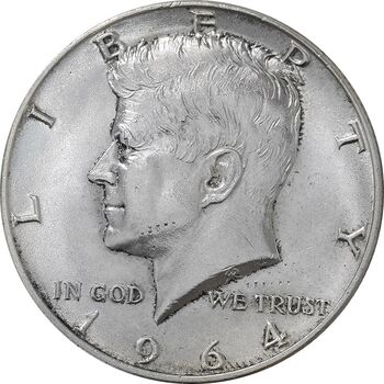 سکه نیم دلار 1964D کندی - AU55 - آمریکا