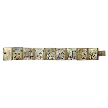 دستبند مینیاتور روی صدف - محمد رضا شاه - کد 031131