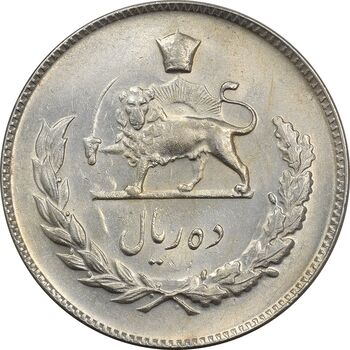سکه 10 ریال 1349 - AU58 - محمد رضا شاه