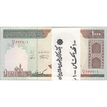 بسته اسکناس 1000 ریال (نمازی - نوربخش) - UNC - جمهوری اسلامی