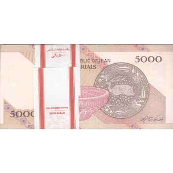 بسته اسکناس 5000 ریال امام (حسینی - بهمنی) - UNC - جمهوری اسلامی