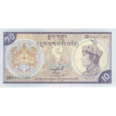 اسکناس 10 نگولتروم (آشی سونام وانگچوک) جیگمه سینگیه وانگچوک - تک - UNC63 - بوتان