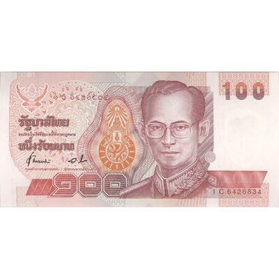 اسکناس 100 بات بدون تاریخ (2004-2005) رامای نهم - تک - UNC64 - تایلند
