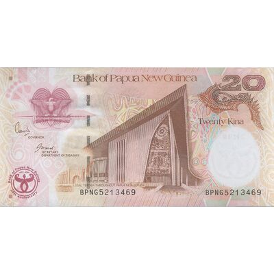 اسکناس 20 کینا 2008 (سی و پنجمین سالگرد بانک) الیزابت دوم - تک - UNC63 - پاپوآ گینه نو