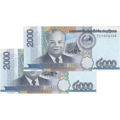 اسکناس 2000 کیپ 2011 جمهوری دموکراتیک خلق - جفت - UNC63 - لائوس
