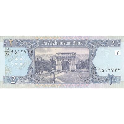 اسکناس 2 افغانی 1381 دولت اسلامی انتقالی - تک - UNC63 - افغانستان