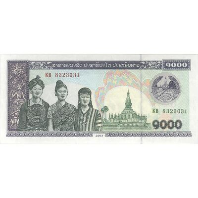 اسکناس 1000 کیپ 2003 جمهوری دموکراتیک خلق - تک - UNC63 - لائوس