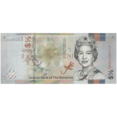 اسکناس 50 سنت 2019 الیزابت دوم - تک - UNC64 - باهاما