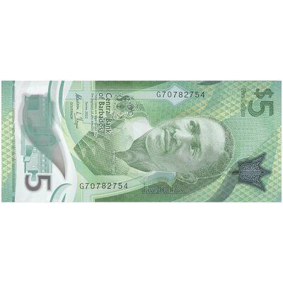 اسکناس 5 دلار 2022 جمهوری - تک - UNC65 - باربادوس