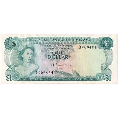 اسکناس 10 دلار 1974 الیزابت دوم - تک - AU - باهاما