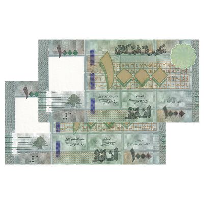 اسکناس 1000 لیره 2016 جمهوری - جفت - UNC63 - لبنان