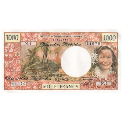 اسکناس 1000 فرانک 1980 مالکیت مشترک انگلیسی-فرانسوی - تک - UNC61 - وانوآتو (نیوهبریدز)