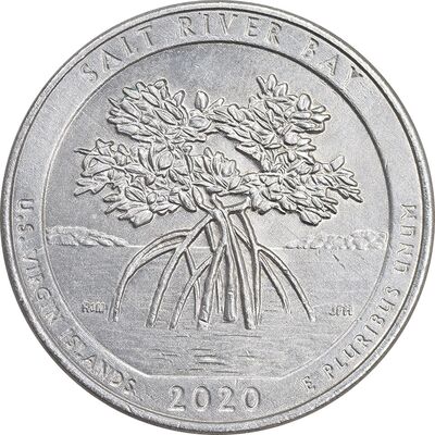 سکه کوارتر دلار 2020D پارک ملی تاریخی خلیج نمک - AU - آمریکا