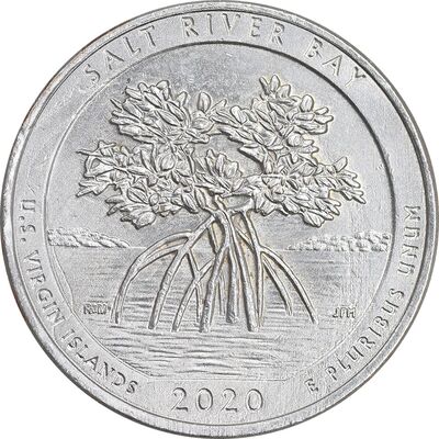 سکه کوارتر دلار 2020P پارک ملی تاریخی خلیج نمک - AU - آمریکا