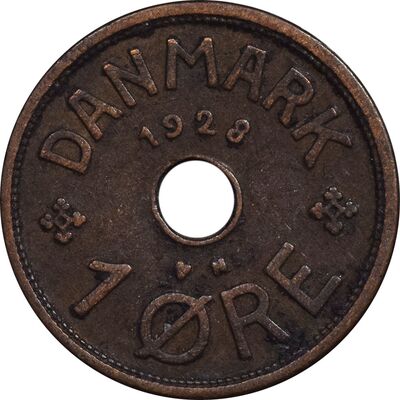 سکه 1 اوره 1928 کریستیان دهم - EF45 - دانمارک