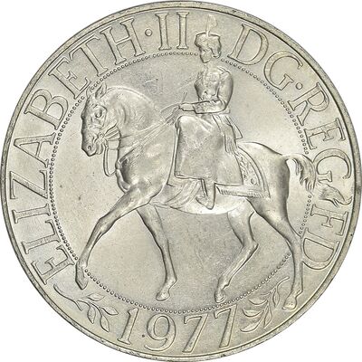 سکه 25 نیو پنس 1977 الیزابت دوم - MS61 - انگلستان