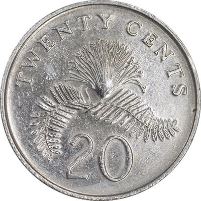 سکه 20 سنت 2007 جمهوری - روبان باز - EF45 - سنگاپور