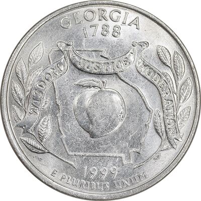 سکه کوارتر دلار 1999D ایالتی - جورجیا - MS61 - آمریکا