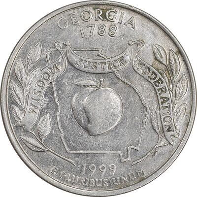 سکه کوارتر دلار 1999D ایالتی - جورجیا - AU50 - آمریکا