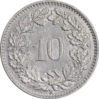 سکه 10 راپن 1957 دولت فدرال - AU58 - سوئیس