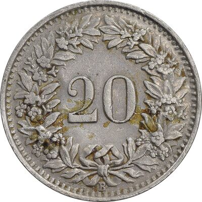 سکه 20 راپن 1944 دولت فدرال - EF45 - سوئیس